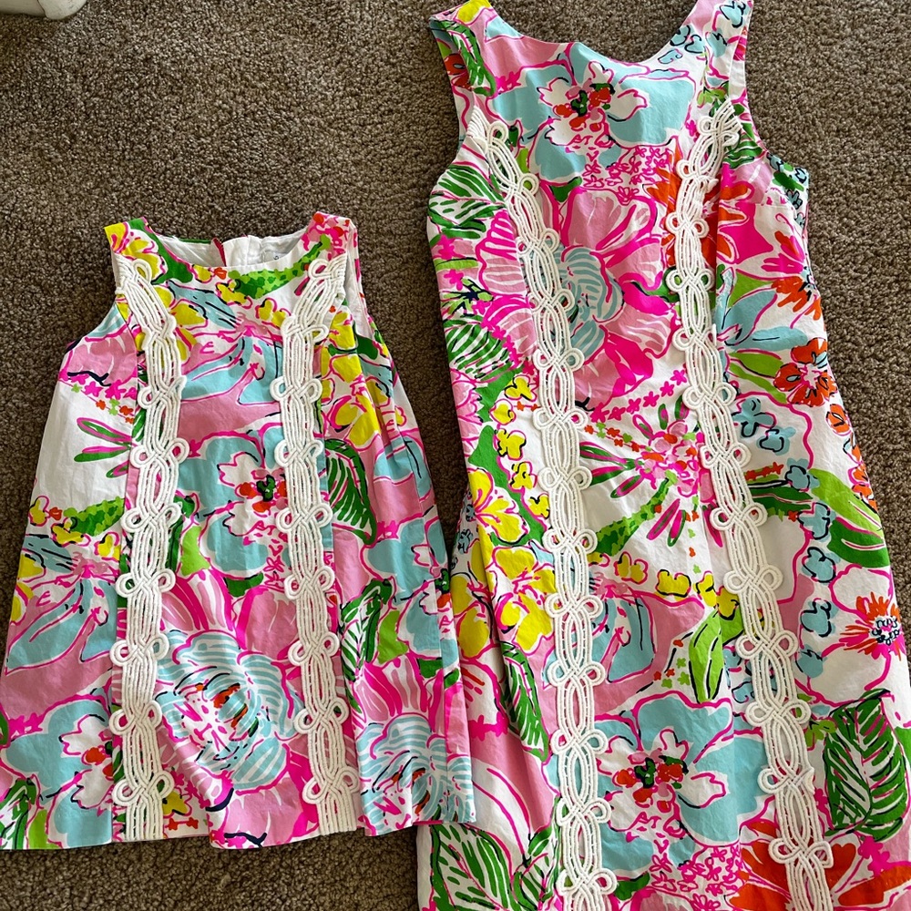 Lily Pulitzer Floral Lace-Trim Sundress - mom and daughter set - size 4